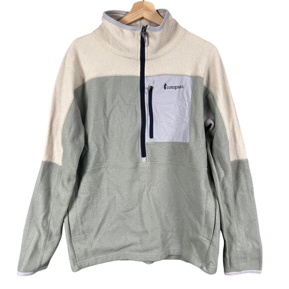 Cotopaxi Dorado Half Zip Fleece Jacket Abrazo Green Cream Pullover Outdoor Sz XL - Picture 1 of 6